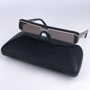 NEW Balenciaga Extreme BB0003S 001 Black Gray Irregular Unisex Sunglasses